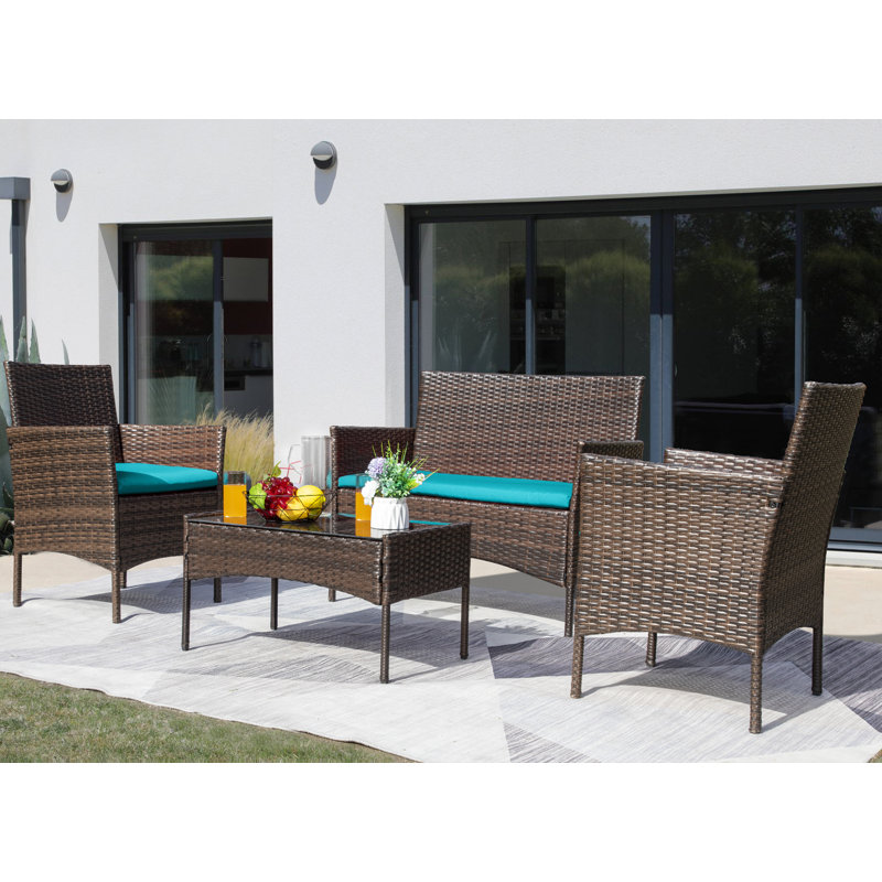 Donn 4 piece rattan sofa discount